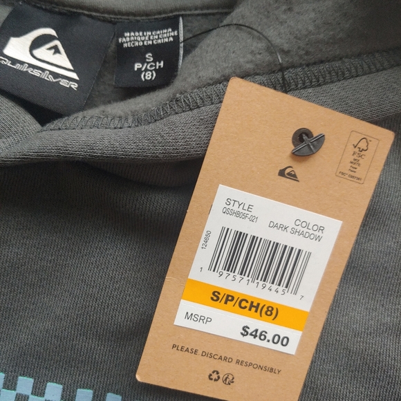 QUIKSILVER NEW boys Pullover Hoodie - Picture 4 of 5